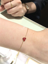 Japanese direct AHKAH 18K red heart diamond embellishment bracelet