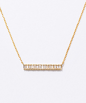 Japan agete high end series BELLESIORA luxury 18K horizontal row diamond necklace