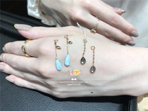 Japanese direct mail agete 10K quartz stone shell Laima earrings can be paired with earrings