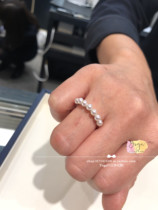 Japan direct mail MIKIMOTO Yumoto 18 gold white gold a row of sea pearl ring