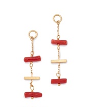 Japanese direct mail agete Acado 20 spring Red natural stone earrings