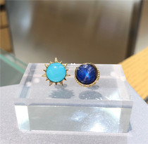 Japan Star Jewelry 20 Spring 18K Sun and Moon lapis lazuli Earth Star rail earrings