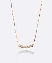 Japan agete high end series BELLESIORA luxury 18K curve row diamond necklace