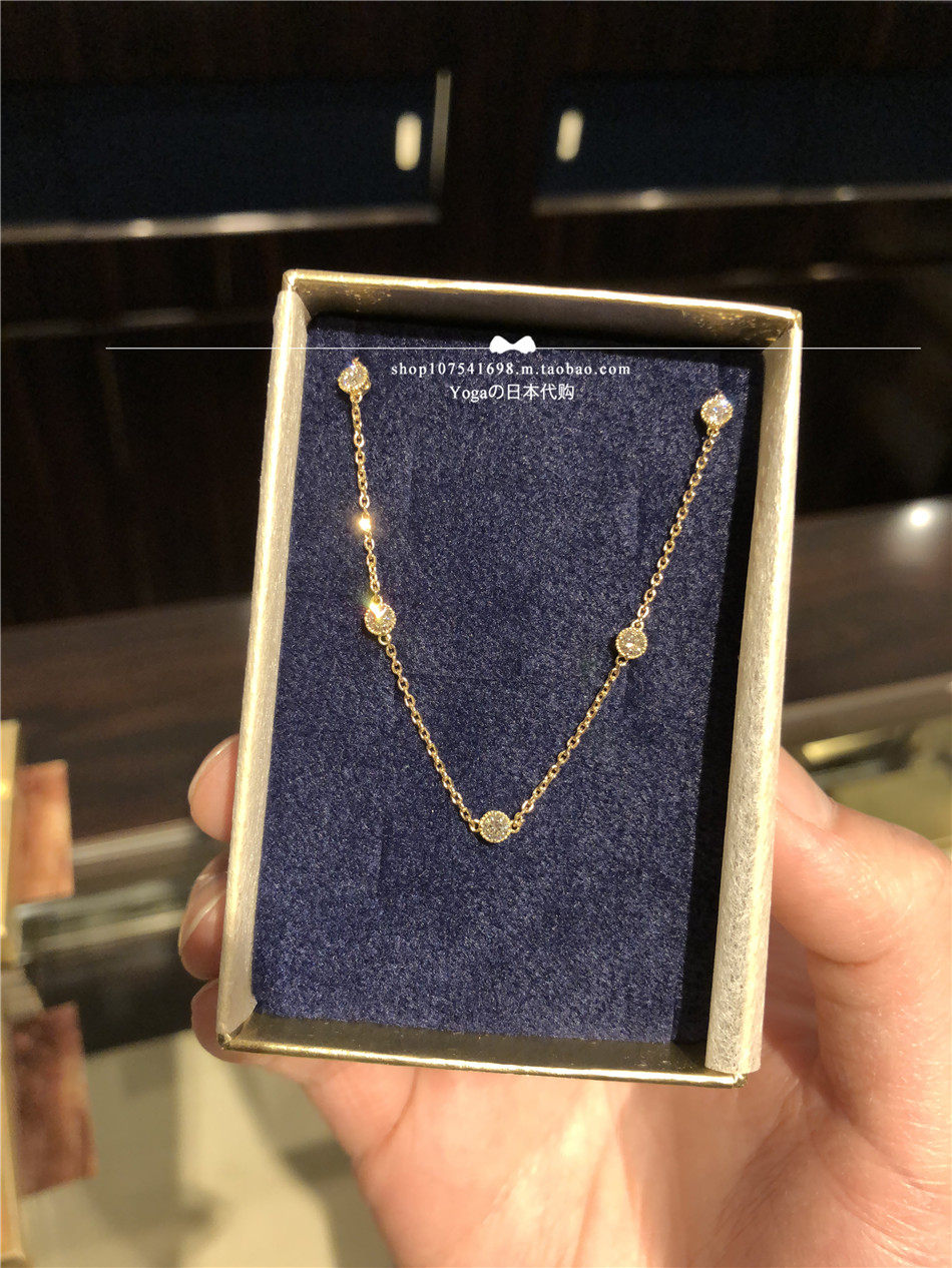 Japan direct ginza rim 18k five diamonds 35 points diamond bracelet