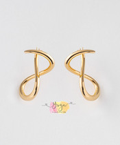 Japanese direct mail Jouete silver gold-plated 925 silver surround curved earrings