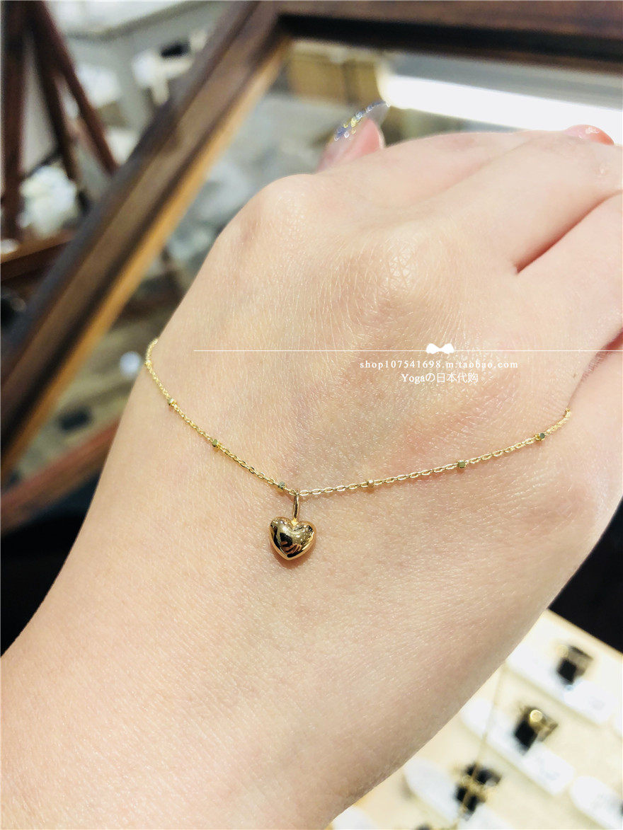 Japan direct mail cui cui 18k yellow gold love three-dimensional pendant with necklace