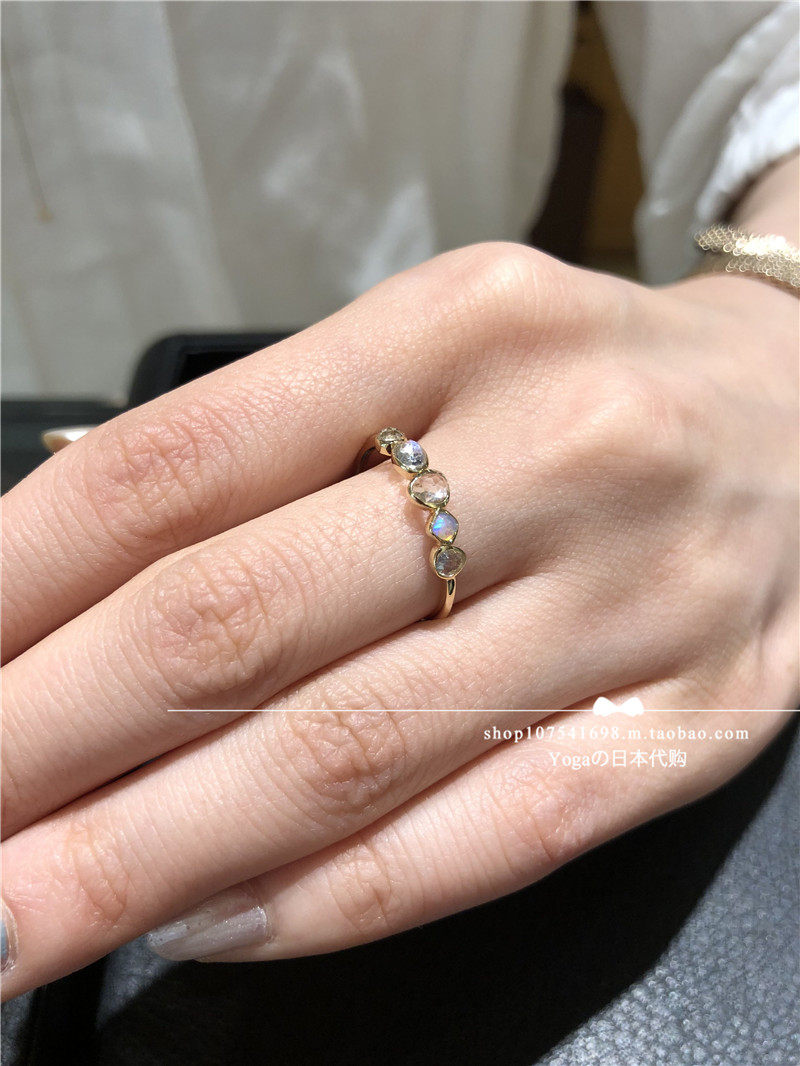 Japan Direct Mail agete 18 Spring Supple transparent multicolor gemstone ring