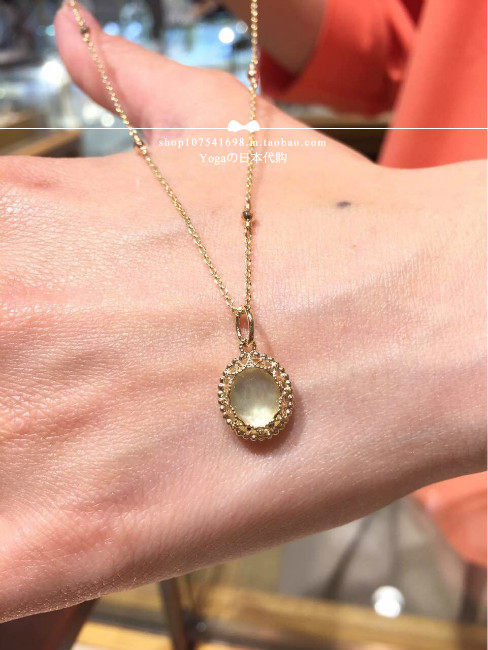 Japan direct send agete 10k double-sided wear white butterfly quartz stone necklace pendant