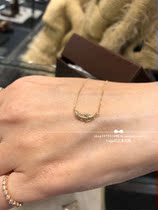 Japan direct delivery agete 17 winter 18k diamond happy symbol feather necklace