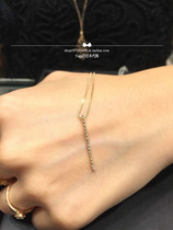 Japan direct agete 10k gold row diamond diamond pendant with adjustable length necklace