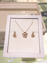 Japan direct mail take up 10k April birth flower Sakura flower language pure necklace earrings
