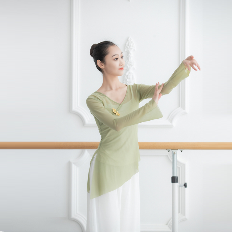 New classical dance training clothes women's mesh gymnastics modern dance ballet adult performance training clothes elegant