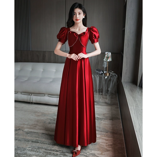 Вечернее платье для невесты, красное свадебное платье, летняя юбка для принцессы, изысканный стиль