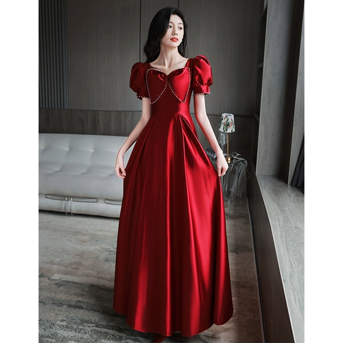 Вечернее платье для невесты, красное свадебное платье, летняя юбка для принцессы, изысканный стиль