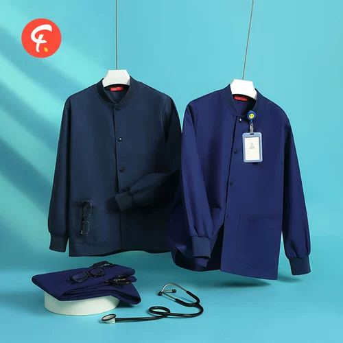 法然 Униформа врача, униформа медсестры, демисезонная куртка подходит для мужчин и женщин, осенняя