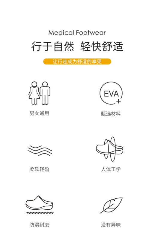 Giày làm việc bác sĩ và y tá Annuo Dép Baotou nam nữ giày phòng sạch giày làm việc chống trượt dép eva xuân hè dép phòng sạch chống tĩnh điện
