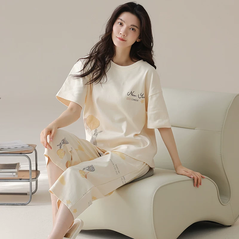 Летний пижамный набор из хлопка, 2026 год