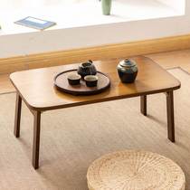 Japanese-style bay window small table tatami tea table foldable tea table solid wood kang table kang table low table