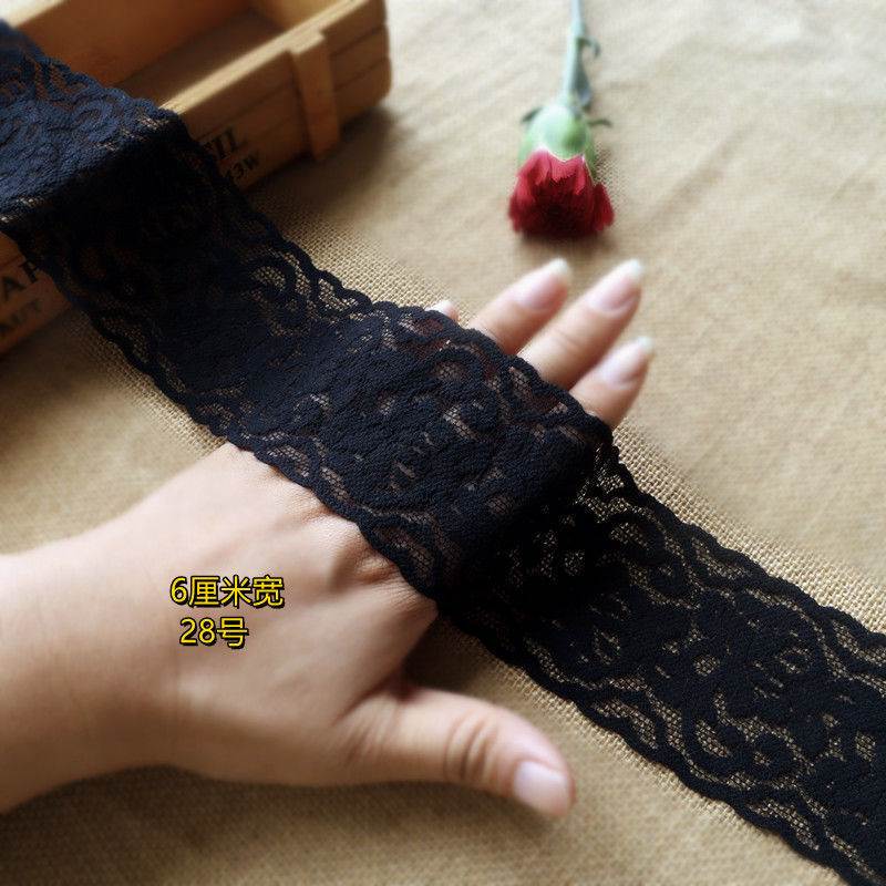 Multiple Styles of Narrow-Edged Black Elastic Hollow Lace Trim for Clothing, Dresses, DIY Accessories, Neckline, and Sleeve Decoration