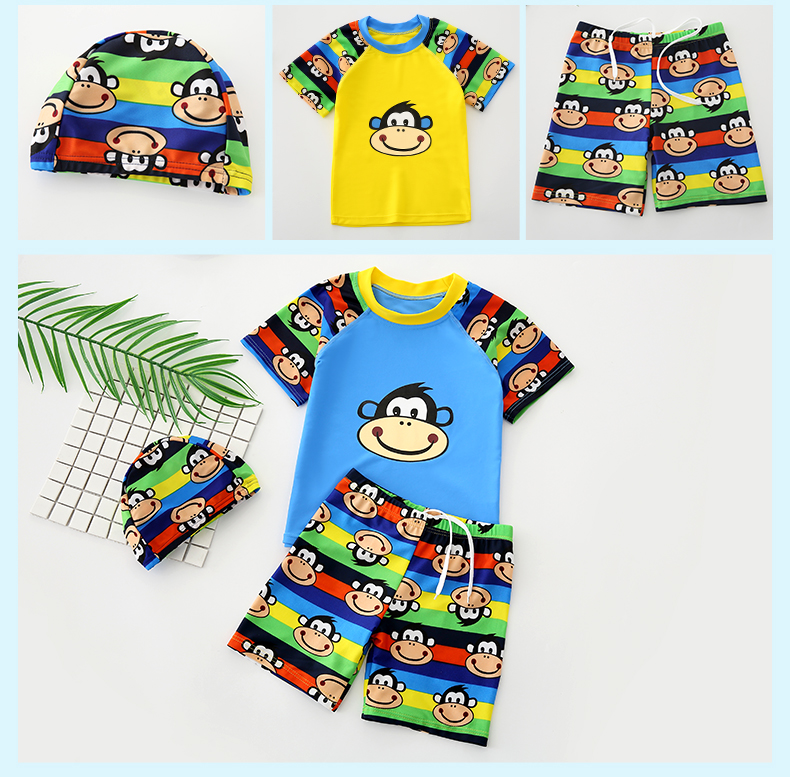 Áo tắm cho trẻ em trai Quần bơi tách quần Big Boy Baby Cartoon Áo tắm cho bé Bộ đồ bơi kính râm đồ bơi 2 mảnh cho bé gái