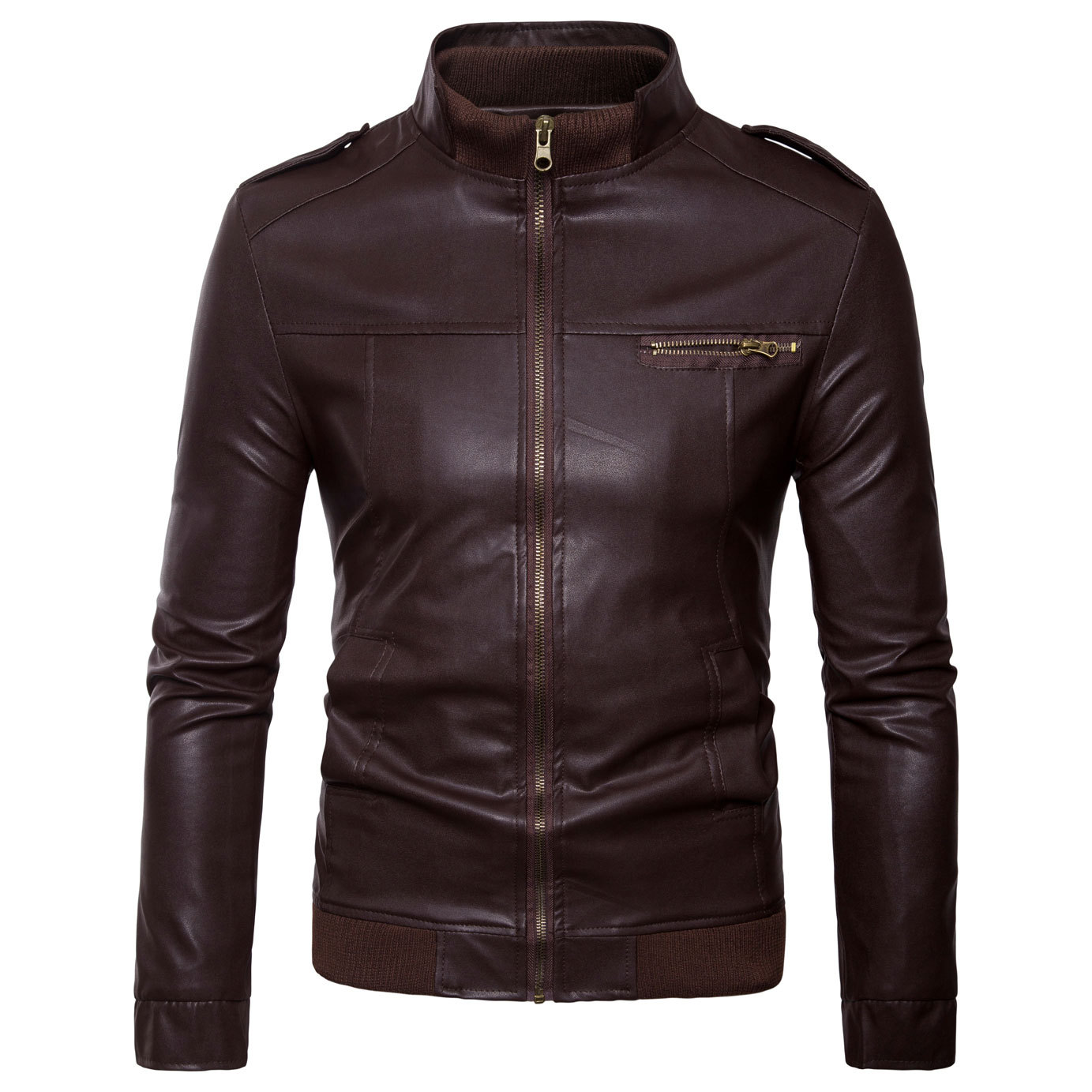 Leather Jacket da nam Men Nước Rửa xe máy Da