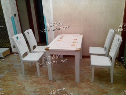 Nội thất Trùng Khánh Buổi sáng Trang chủ Mới Khung gỗ rắn Bàn ăn bằng đá cẩm thạch Thời trang đơn giản - Bàn bàn học bằng gỗ
