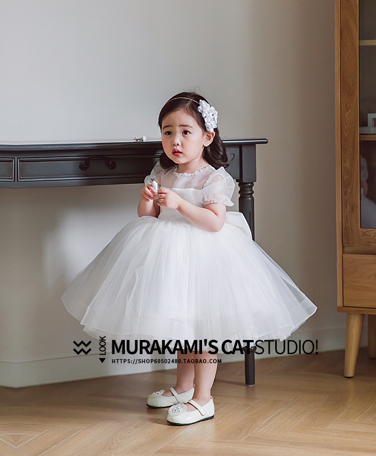 Mới cao eo phun tay áo hoa cô gái ăn mặc công chúa váy cô gái pettiskirt bánh váy trẻ em cho thấy quần áo bông phụ nữ đầm đẹp cho be gái 7 tuổi