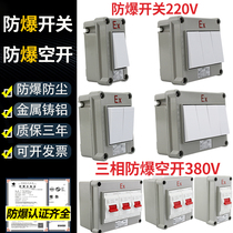  Industrial explosion-proof lighting switch 220V single and double control EX fire security wall five-hole socket surface mounted with cassette