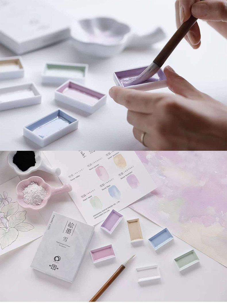 Japan Sumikundo Aquarell-Festtinten-Set, 6 Farben, professionelle Qualität für Künstler und Bastler, AP-zertifiziert, für Erwachsene – Detail 24