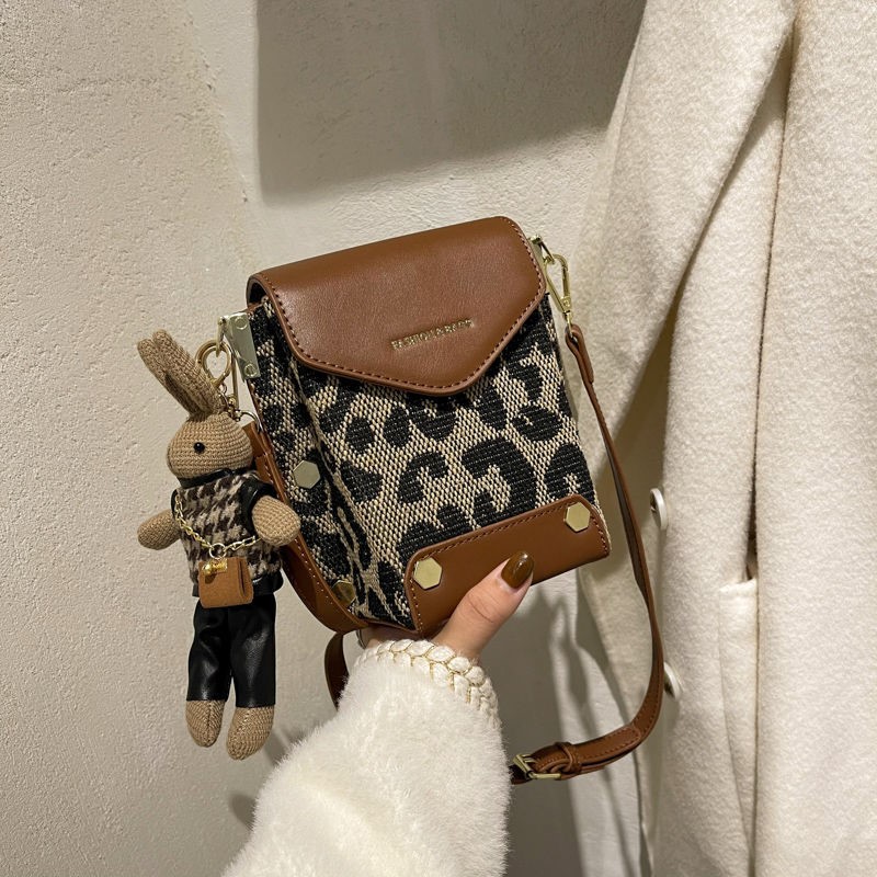 Leke Optimal (Bamboo) All-match Small Bag Bag Women's Ins Messenger Mobile Phone Bag Fashion BAO WEN Shoulder Bag