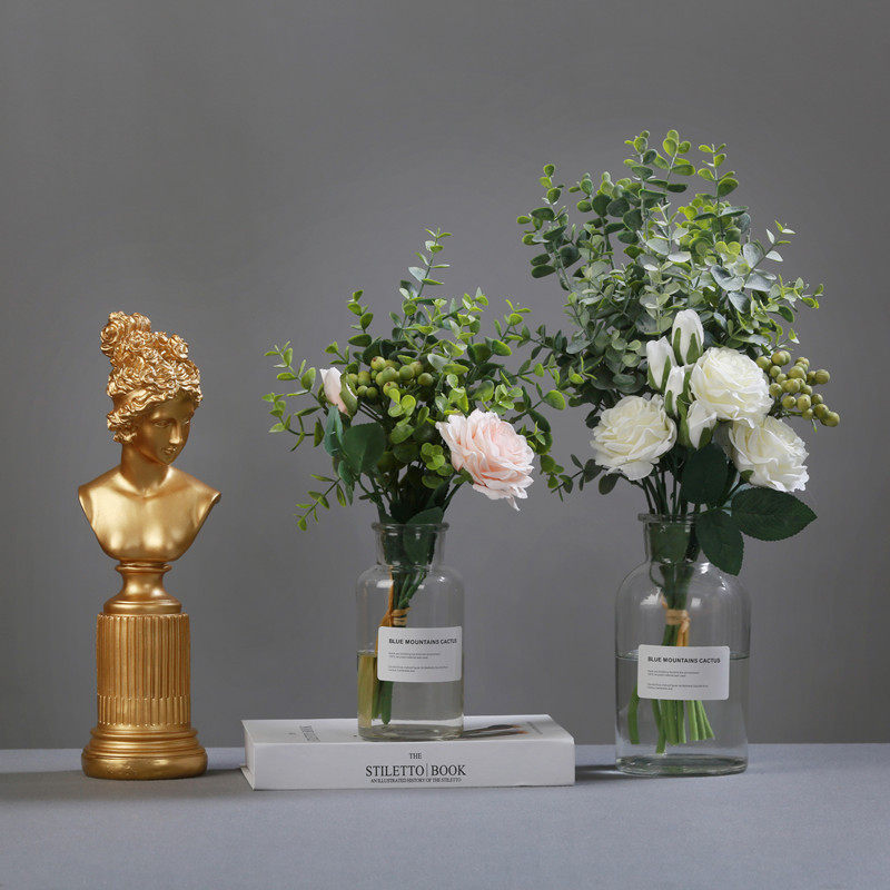 Nordic INS Style Vase Fitting Water Transparent Glass Flower Vase Household Film Prop