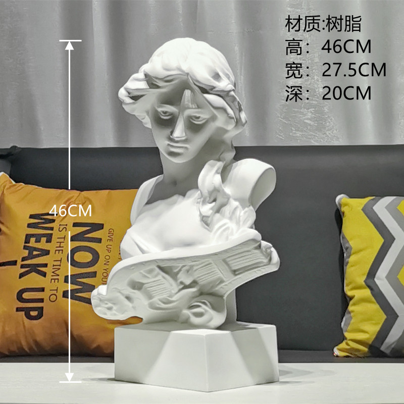 Qin female large resin sculpture imitation of plaster human pixel sketch fine art tailoring taste cabinet art