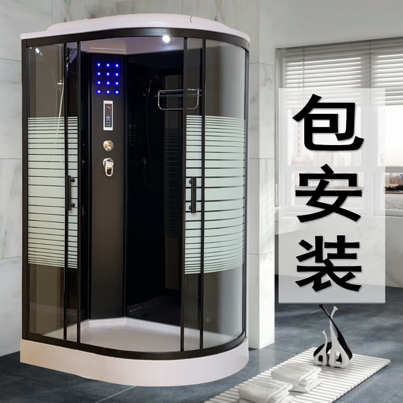 Overall bathroom shower room tempered glass arc fan-shaped partition rain shower integrated closed shower room bathroom