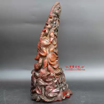 Antique Miscellaneous old horns carved lotus tip porch ornaments home decoration writing old objects gift collection