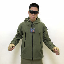 Junying TAD fleece jacket mens trendy casual outdoor warm and breathable thickened fleece jacket loose cross-border