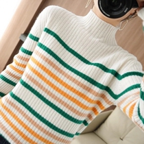 DonLevia ~ the new pure cashmere sweatshirt woman half high collar smoked long sleeves bottom outside wearing a lean stash of meat not to pick a person