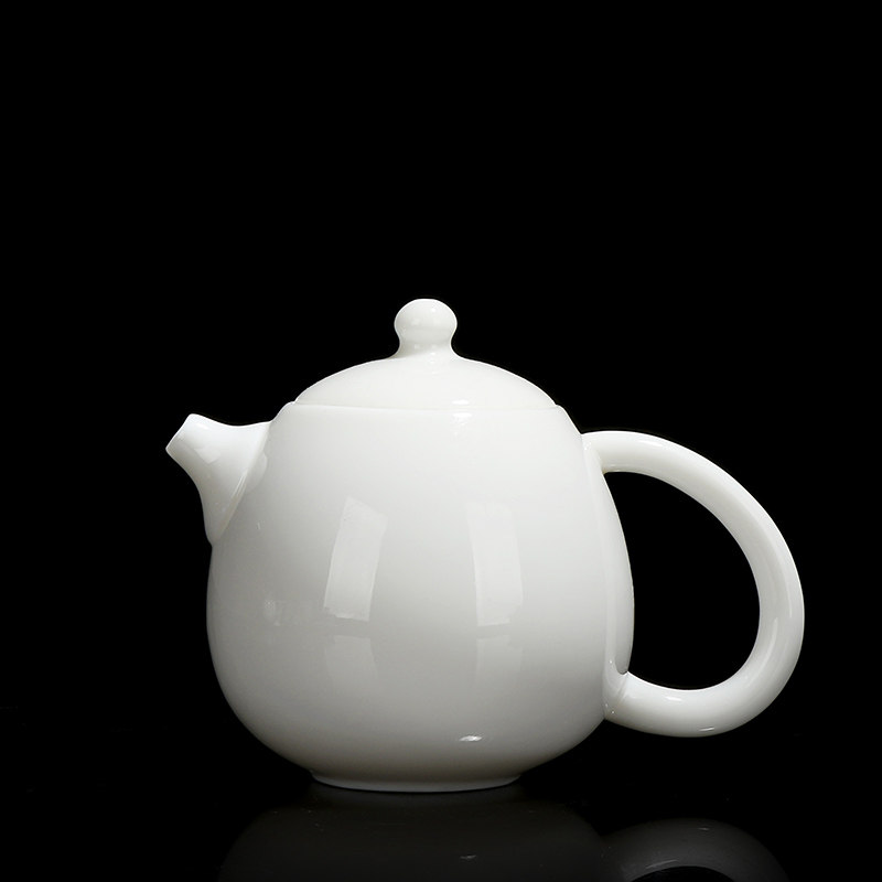 Defied White Porcelain Teapot Goat Grease Jade Porcelain Dragon Egg Pot Lid Bowl Handmade Tea Set Fair Cup Home Delicate Sketching Tea Cup