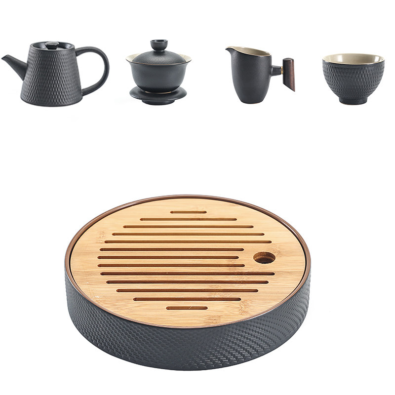 Black Pottery Whole Qigfu Tea Furniture Set Zero Fit Single Teapot Side Make Pot Ceramic Tea Cup Tea Tea Lid Bowl Three Bowl