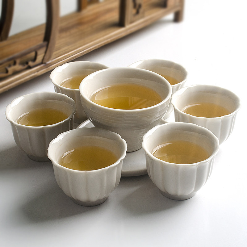 Grass Wood Grey Cup Mat Kung Fu Tea Cup Suit Day Style Home Master's Cup Brief Office Tasting Cup Plum Small Mug