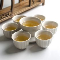 Plant ash coaster kung fu tea cup set Japanese home Master Cup simple office tea cup plum blossom small Cup