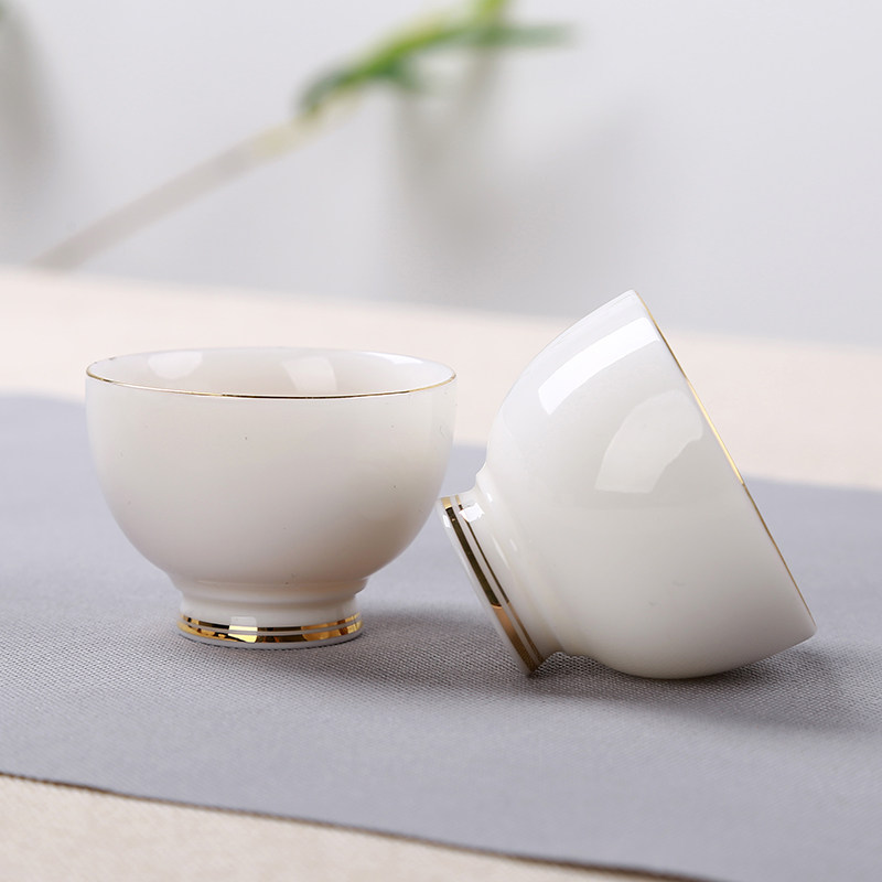 Mutton jade white porcelain kung fu tea set set single tea pot ceramic household sealed pot Japanese-style teacup teapot