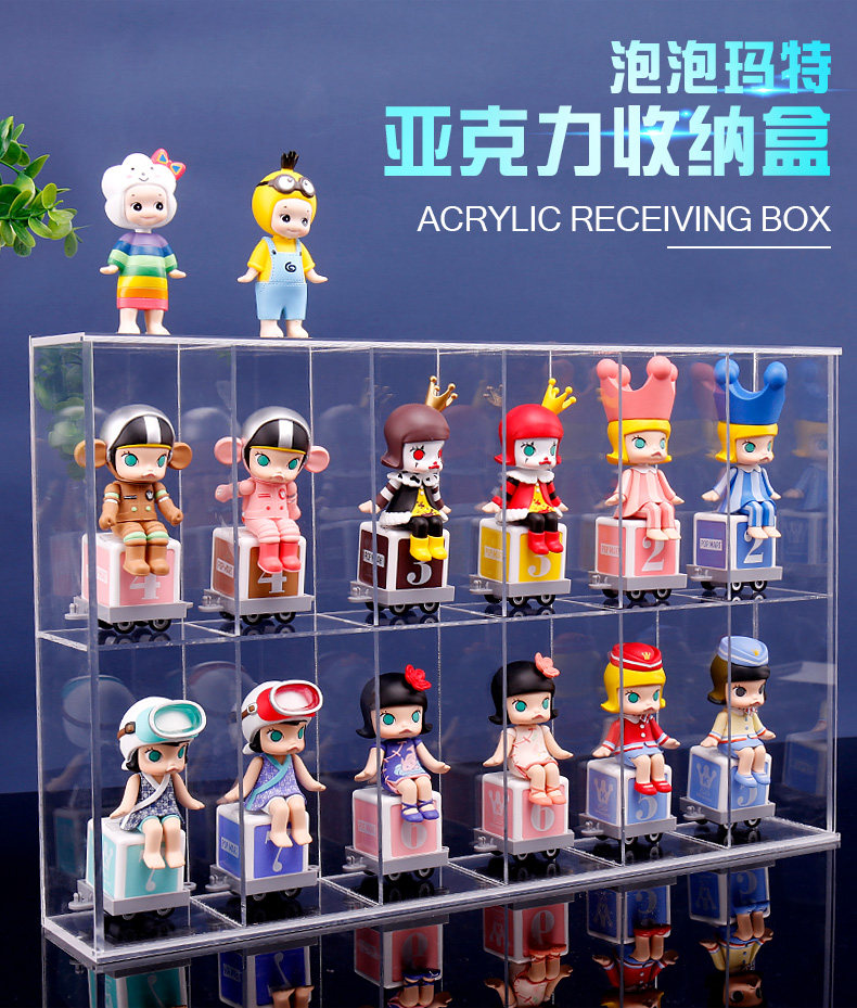 Bubble Mater Show Shelf Multilayer Acrylic Model Frame Jasmine Train Big Pie Pair Labubu Bunny Shelf