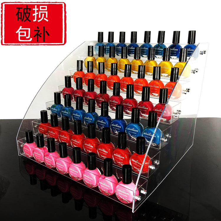 Nail polish display rack Acrylic plastic transparent rack Nail shop display rack Cosmetics storage shelf lattice shop recommended