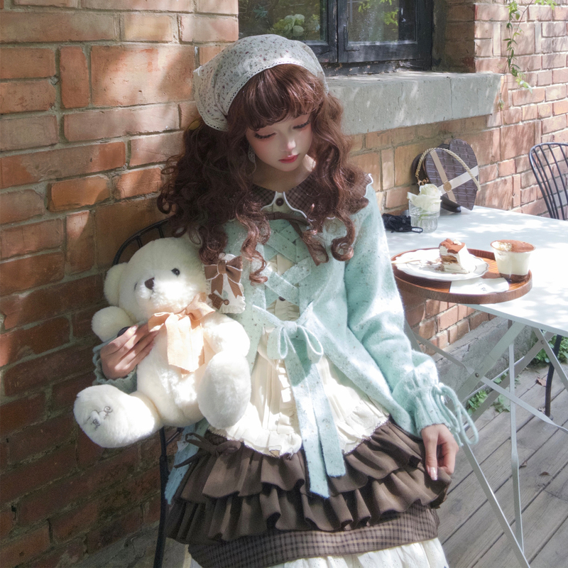 Thin and Lightweight Spring Wool Suit Chocolate Spring and Autumn Knitted Sweater Suit Sweet Dream Original Design