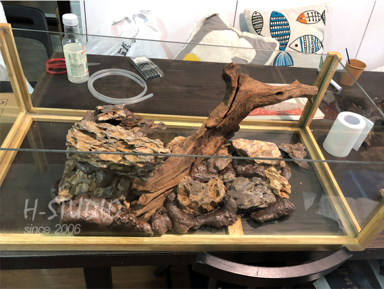 Аксессуары для рептилии 专业造景发泡胶鱼缸龟缸雨林缸水陆缸沉木假山流水青龙石色零甲醛 Coloer