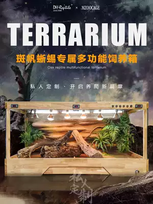 Pet spotted sail lizard landscaping oak solid wood intelligent drainage landscape climbing pet breeding box can be customized