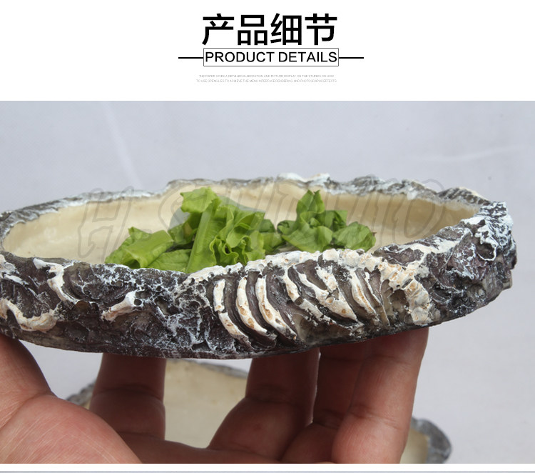 Аксессуары для рептилии 包邮 爬宠爬虫食盆水盆天然树脂合成材质 角蛙乌龟蜥蜴宠物蛇通用 H/STUDIO