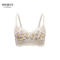 KID BLUE double petal flower series no steel ring bra womens underwear cotton cup bra soft KIKA317