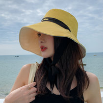 2022 spring and autumn new hat womens all-match double-sided fisherman hat solid color sunscreen sunshade hat seaside sun hat summer