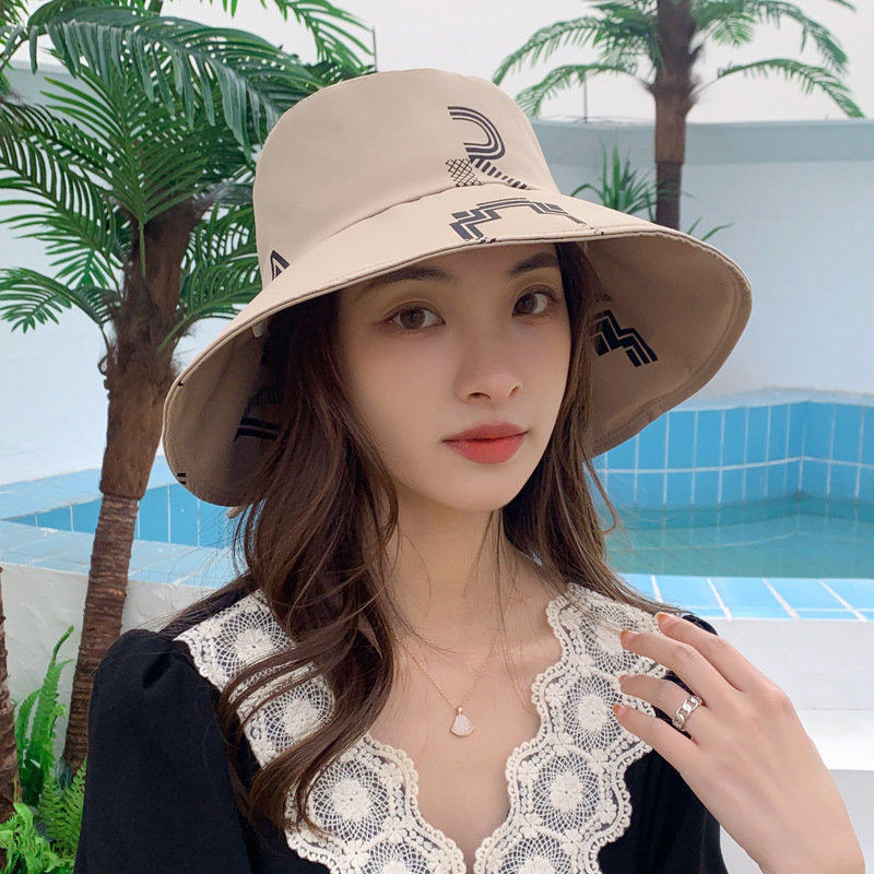 Korean version of spring and autumn hat women's summer sun hat anti-ultraviolet outdoor beach fisherman hat all-match anti-check big brim hat